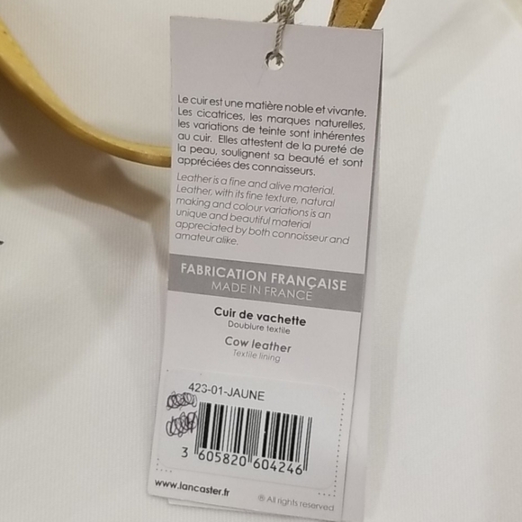 💕LANCASTER PARIS💕 Yellow Leather Shoulder Bag - Picture 10 of 11